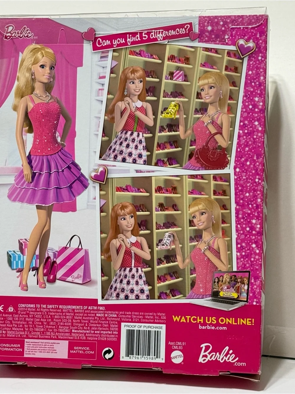 Barbie Teresa Fashionistas Doll & Shoes Giftset Mattel CML91 CML93 NEW 2014 NIB